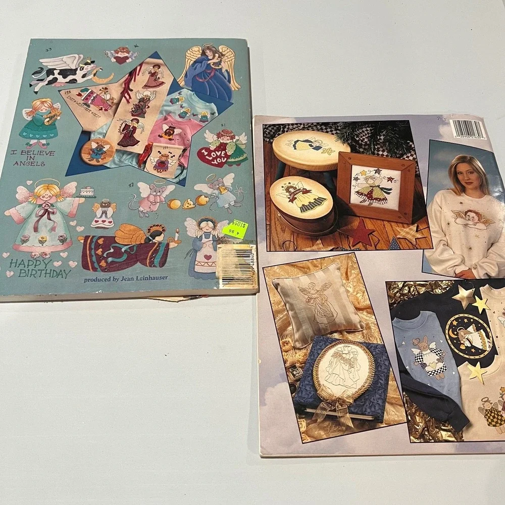 Leisure Arts Lavonne Angelic Iron-On‎ Transfer Design Books Lot of 2